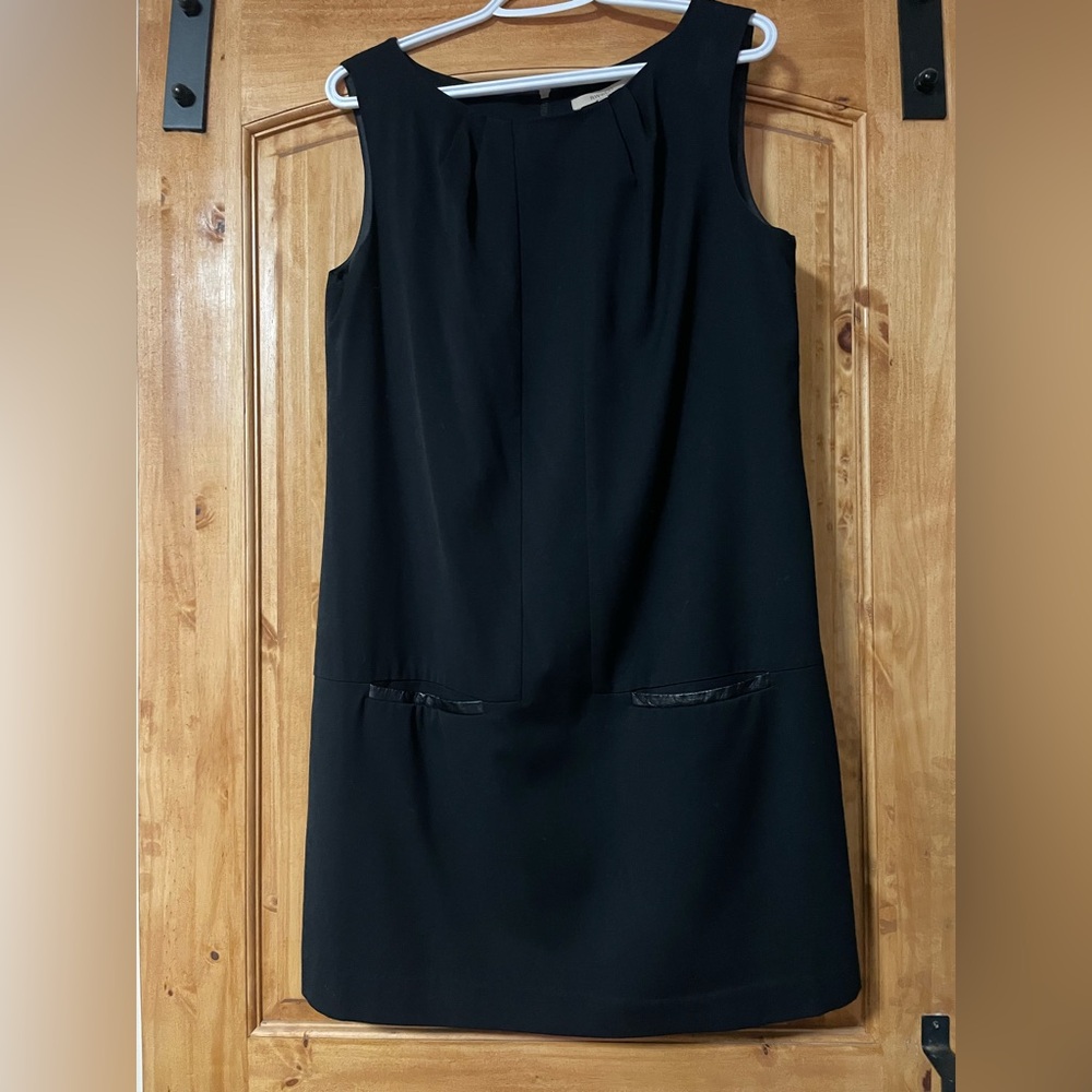 RW and Co Black Dress with Leather pocket detail. Size M